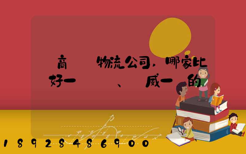 電商倉儲物流公司,哪家比較好一點、權威一點的